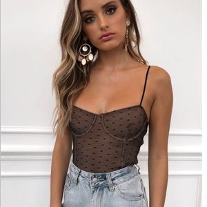 White fox boutique black bodysuit